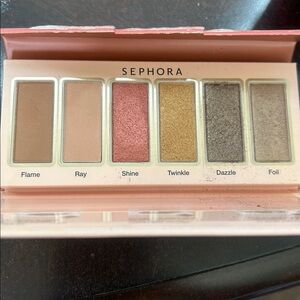 Sephora Six-Shade Eyeshadow Palette - Brown, Tan, Pink, Gold, Gray